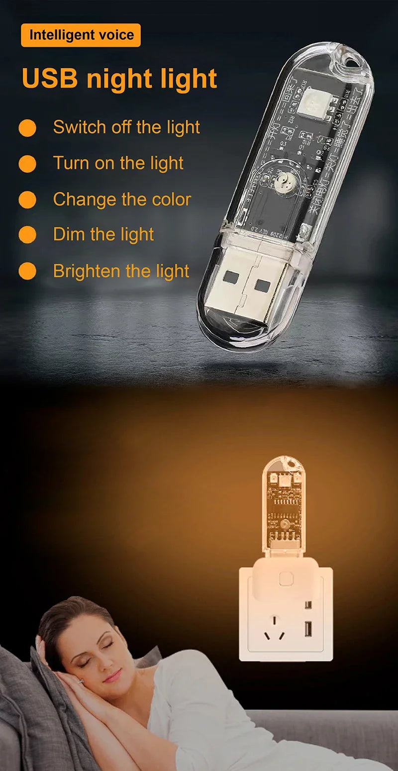 Smart Bedside Table w/ Voice Light & Charging -