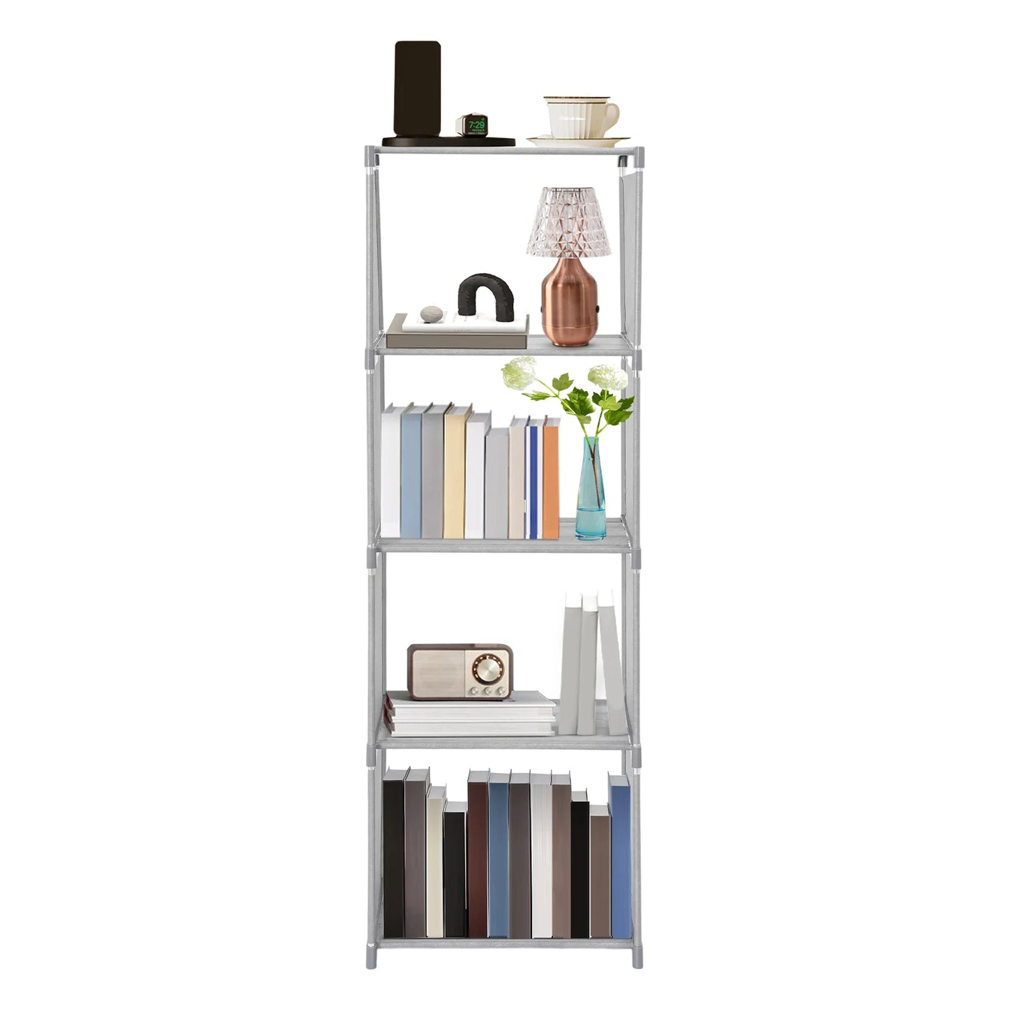 4-Tier Bookshelf, Modern Standing Bookcase, Storage Shelf Multi-Layer Book Closet 15.74*11.02*49.21inch