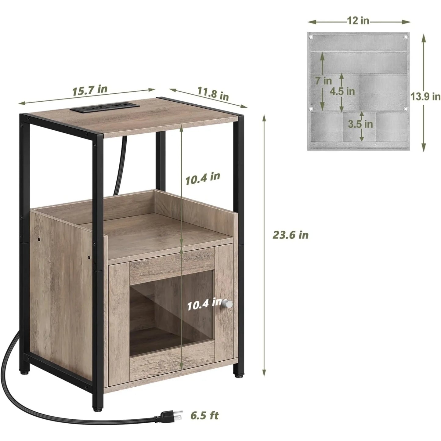 Nightstand Storage Organizer for Bedroom