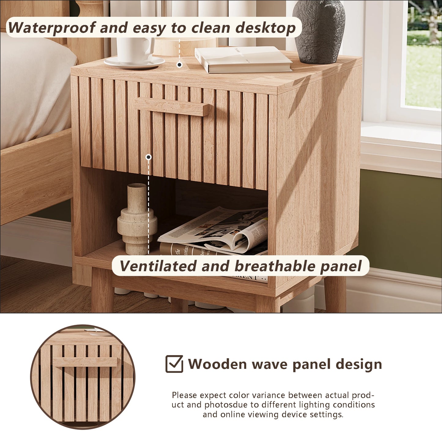 Creahappy American Country Nightstand