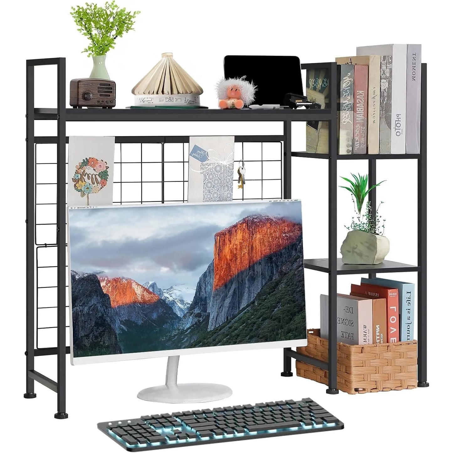 Desktop Shelf & Wood Desk Hutch Organizer