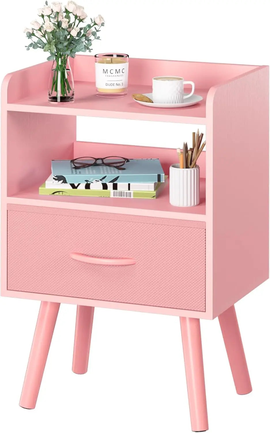 Night Stand with Fabric Drawer