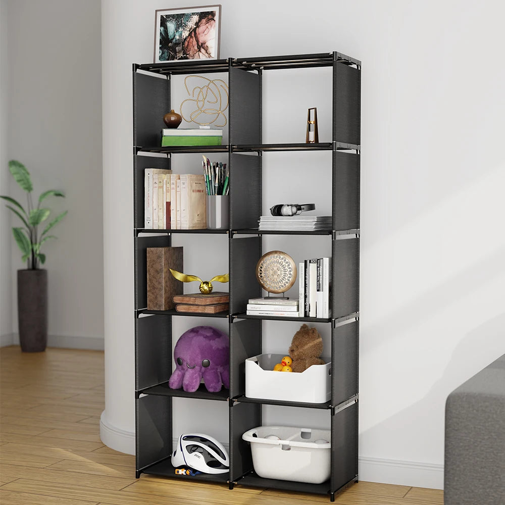 6-Tier Freestanding Bookshelf with Double Rows