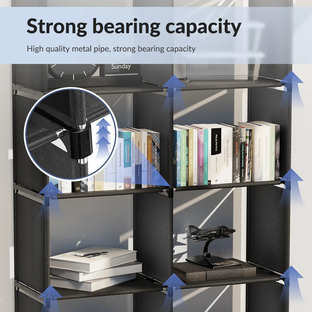 6-Tier Freestanding Bookshelf with Double Rows