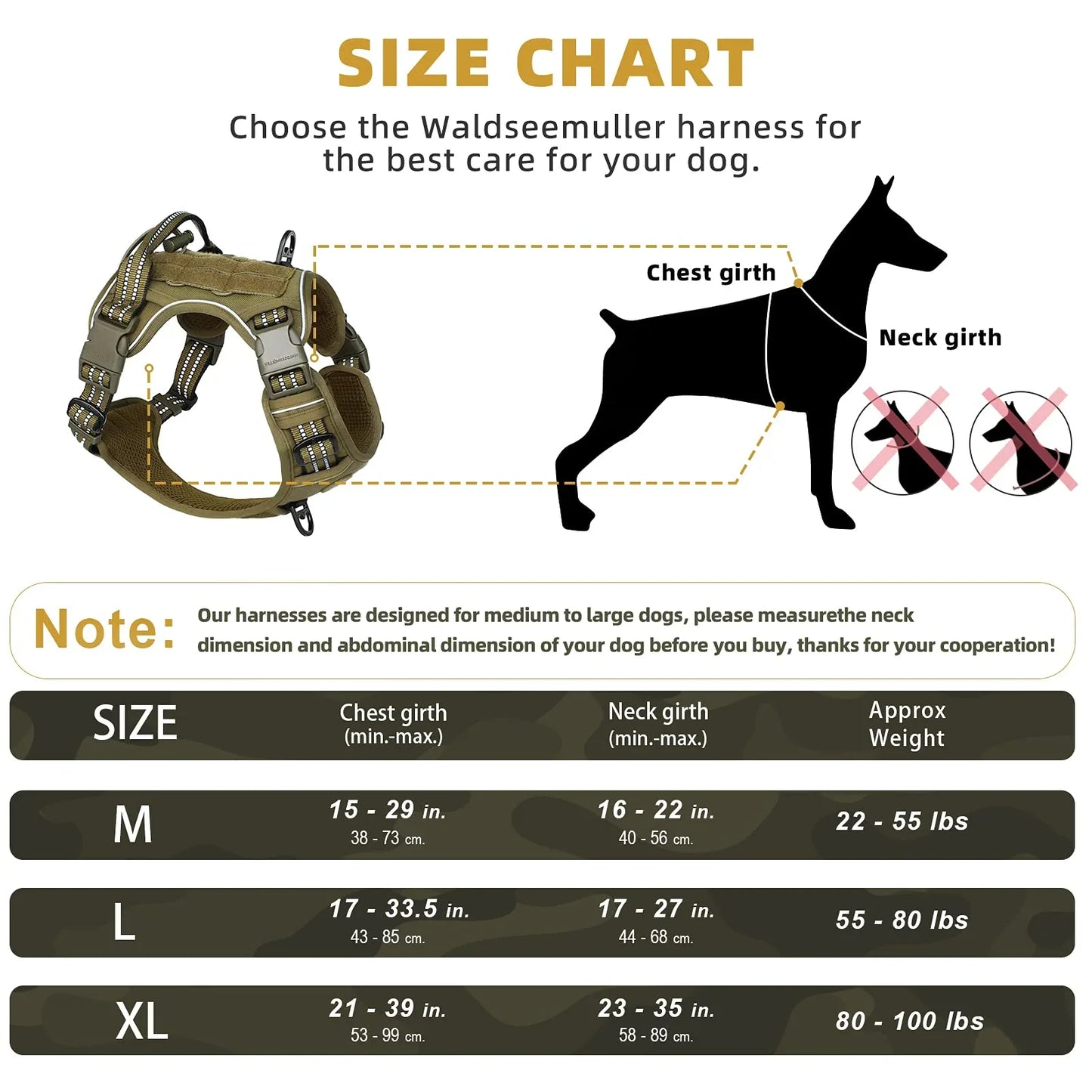 Tactical Dog Harness, No Pull Dog Harness,