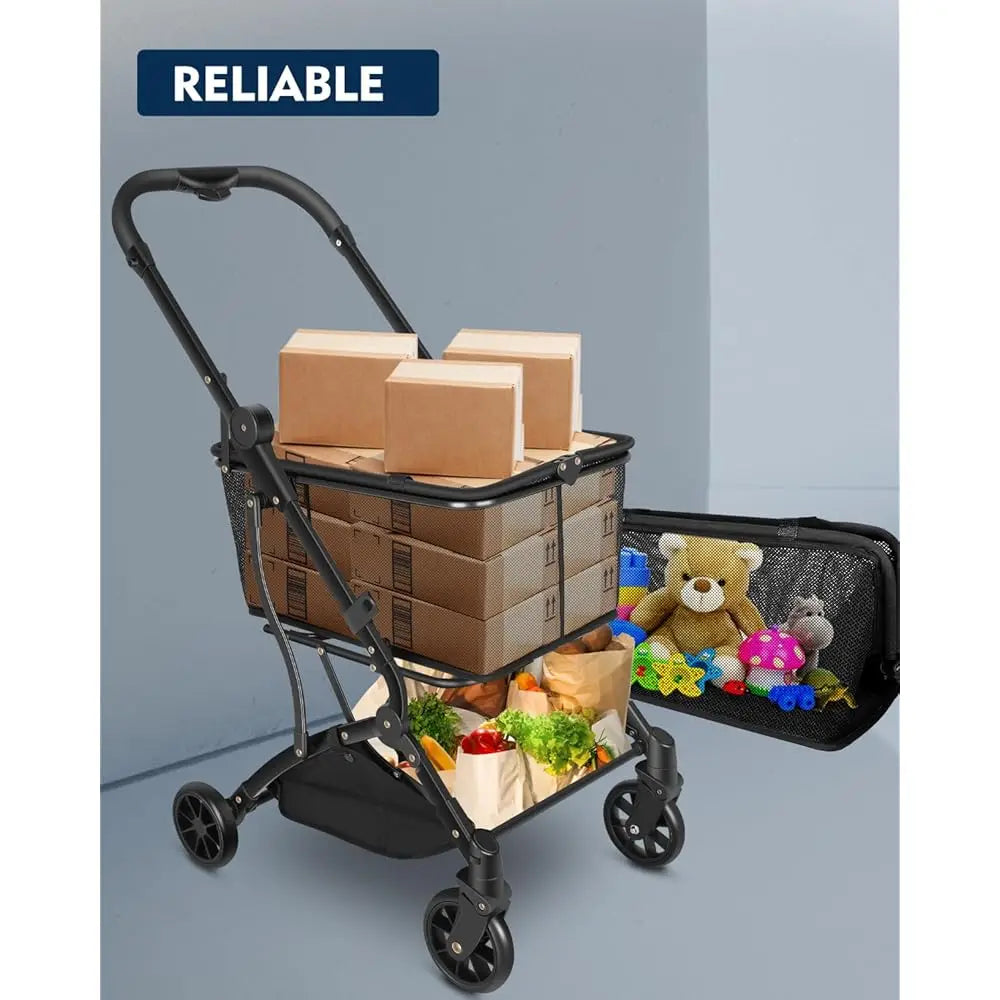 Shopping Cart Collapsible Utility Trolley Cart