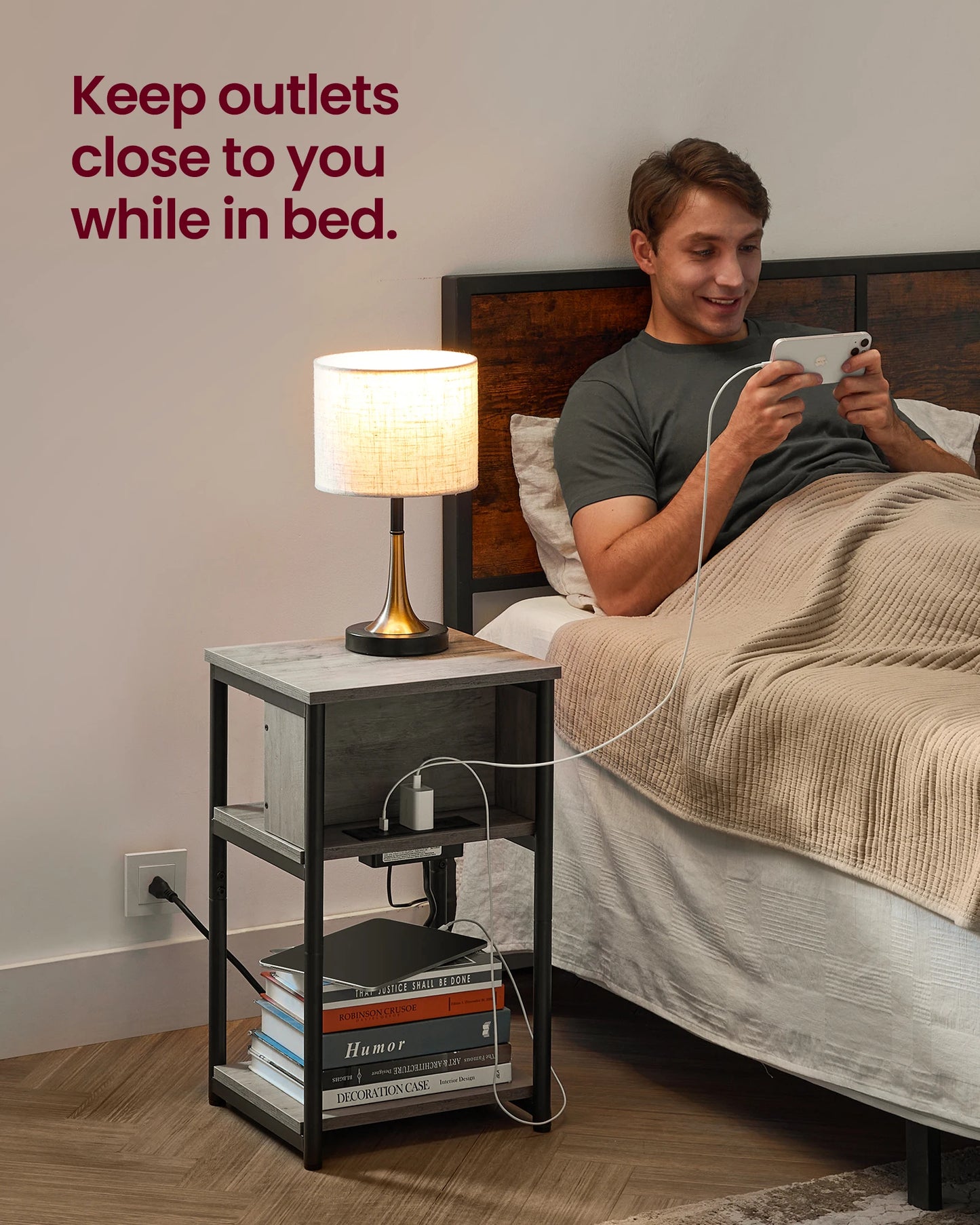 Nightstand For Living Room, Bedroom,