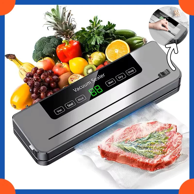 Vacuum Sealer Kitchen Food Storage , Machine Built-in Cutter