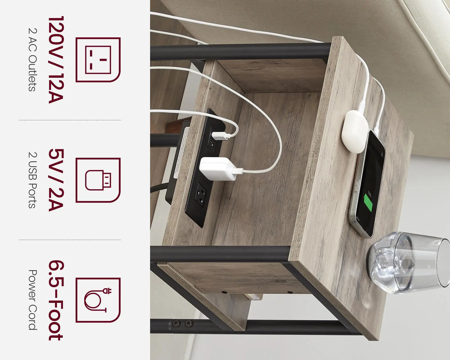 Nightstand For Living Room, Bedroom,