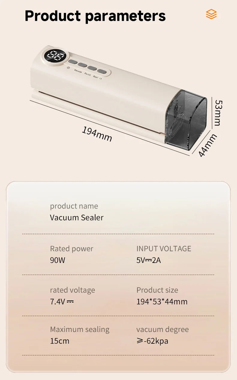 3 in 1 Eletric Vacuum Packer Small Sealing Machine For Sealing Degasser Home And Kitchen