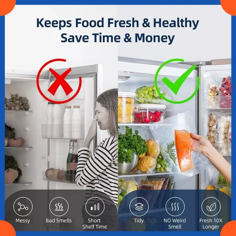 Vacuum Sealer Kitchen Food Storage , Machine Built-in Cutter